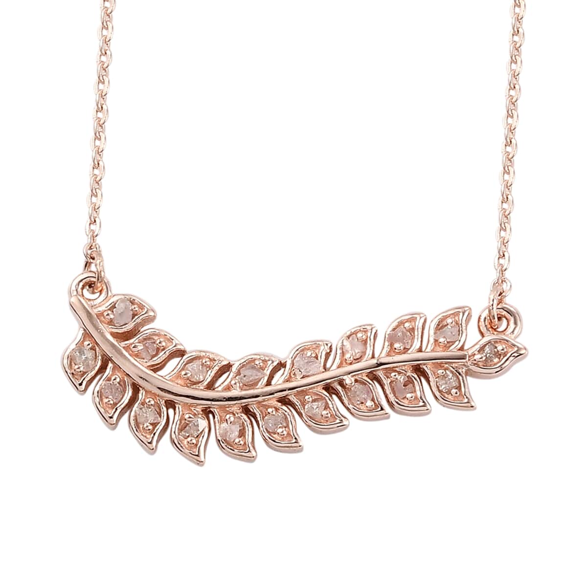 GP ITALIAN GARDEN COLLECTION Uncut Natural Pink Diamond Fancy Necklace 20 Inches in Vermeil Rose Gold Over Sterling Silver 0.20 ctw image number 0