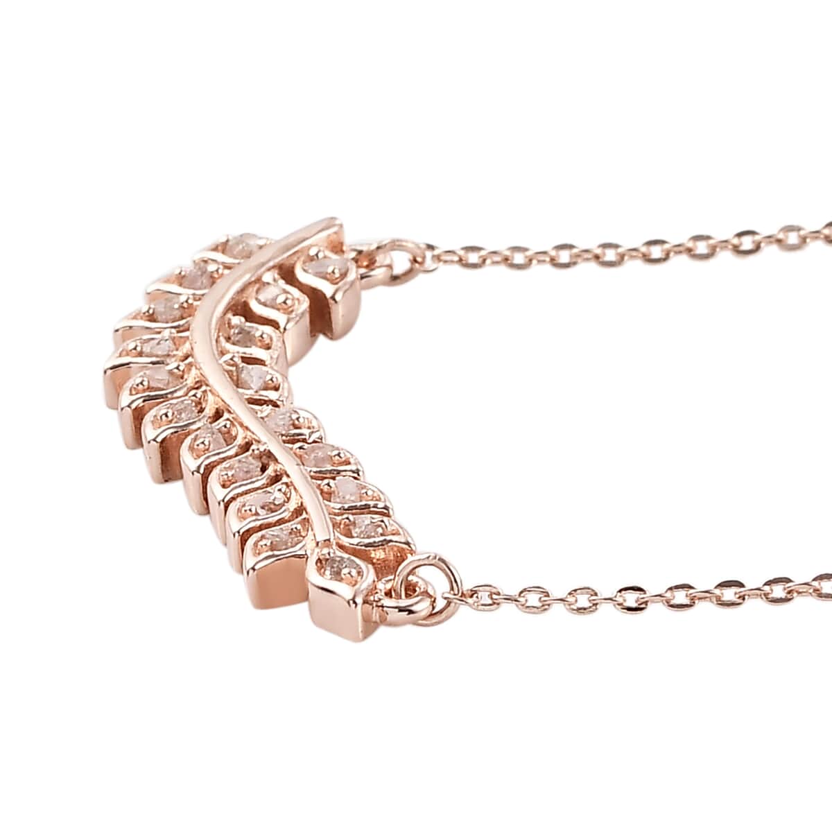 GP ITALIAN GARDEN COLLECTION Uncut Natural Pink Diamond Fancy Necklace 20 Inches in Vermeil Rose Gold Over Sterling Silver 0.20 ctw image number 3