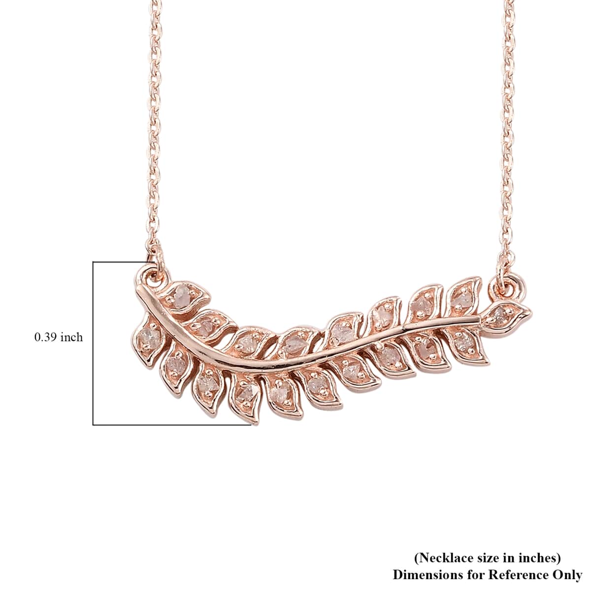 GP ITALIAN GARDEN COLLECTION Uncut Natural Pink Diamond Fancy Necklace 20 Inches in Vermeil Rose Gold Over Sterling Silver 0.20 ctw image number 6