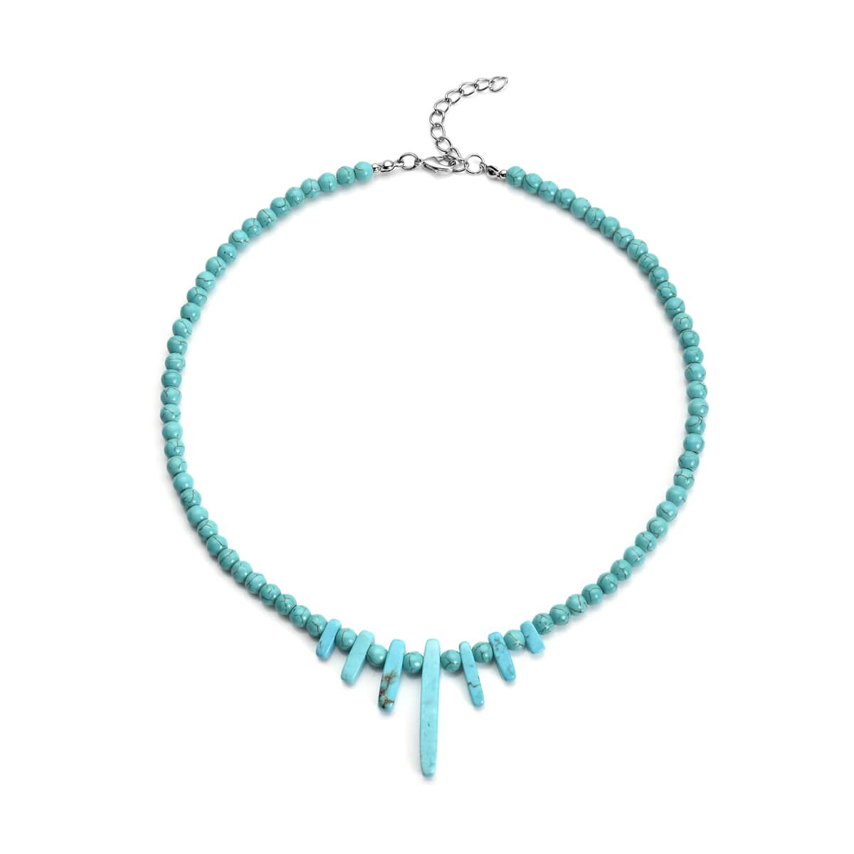 Constituted Blue Howlite Necklace 18-20 Inches in Silvertone 160.00 ctw image number 0