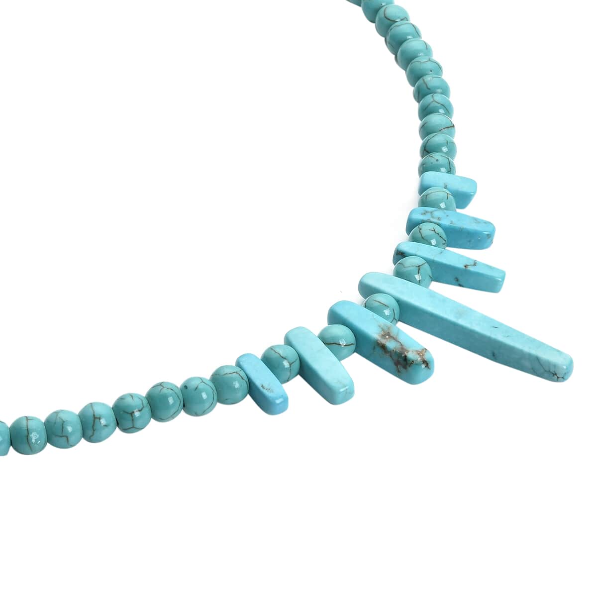 Constituted Blue Howlite Necklace 18-20 Inches in Silvertone 160.00 ctw image number 2