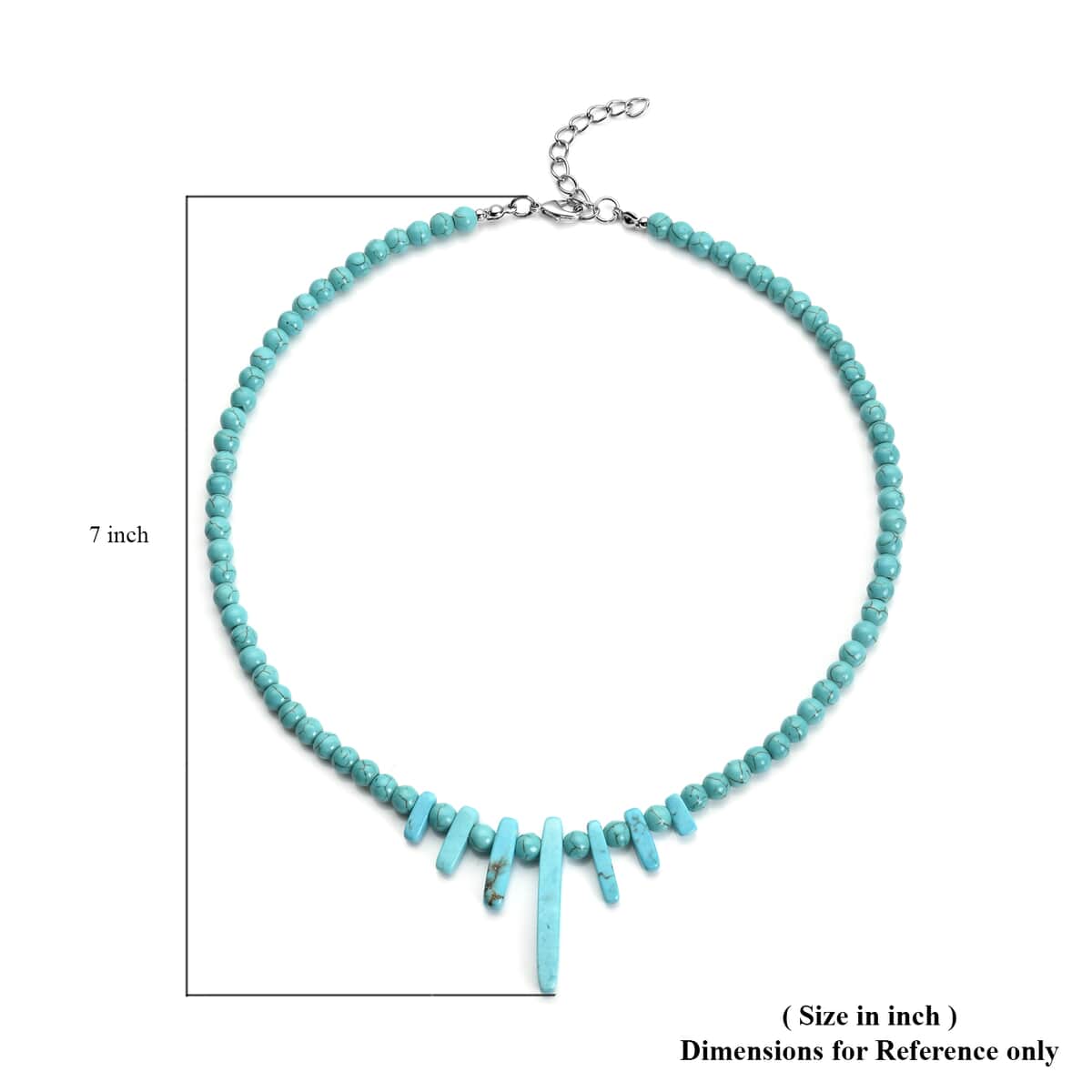 Constituted Blue Howlite Necklace 18-20 Inches in Silvertone 160.00 ctw image number 5