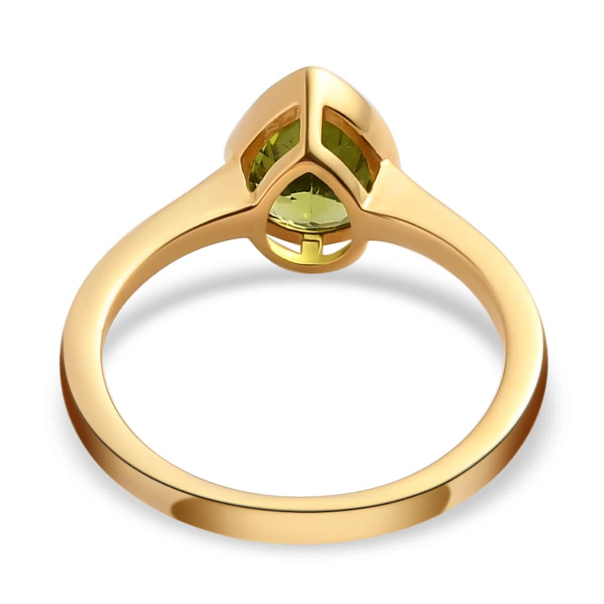 American Natural Arizona Peridot Solitaire Ring in Vermeil Yellow Gold Over Sterling Silver (Size 11.0) 1.15 ctw image number 4