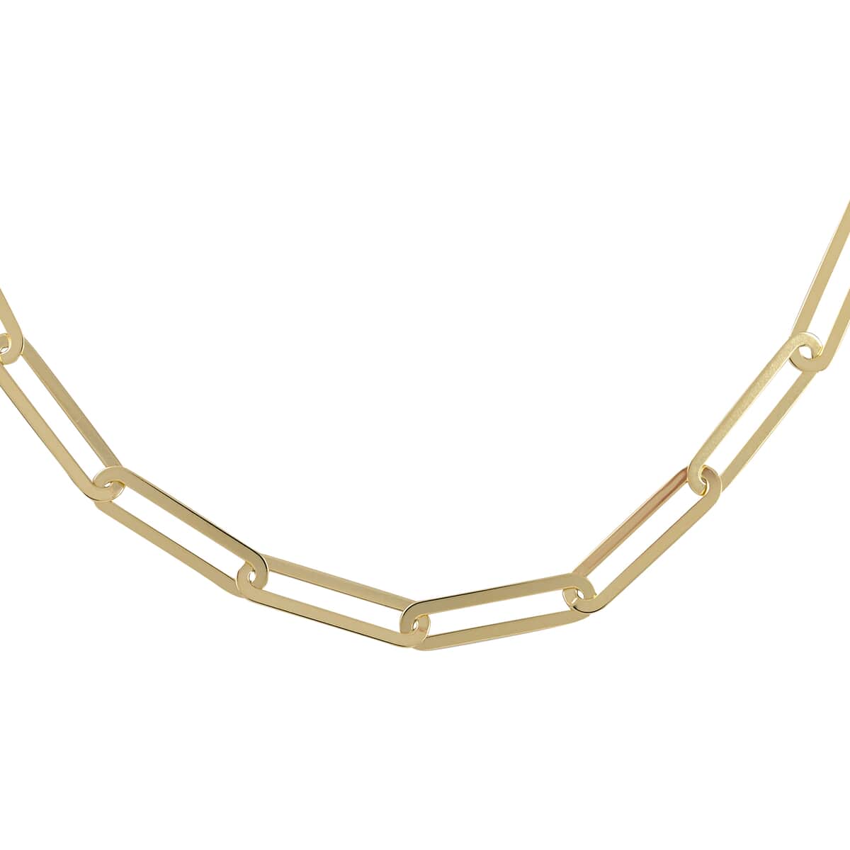 Italian 10K Yellow Gold Crystal 6.9mm Paper Clip Necklace with Extender 20-22 Inches 6.90 Grams image number 0