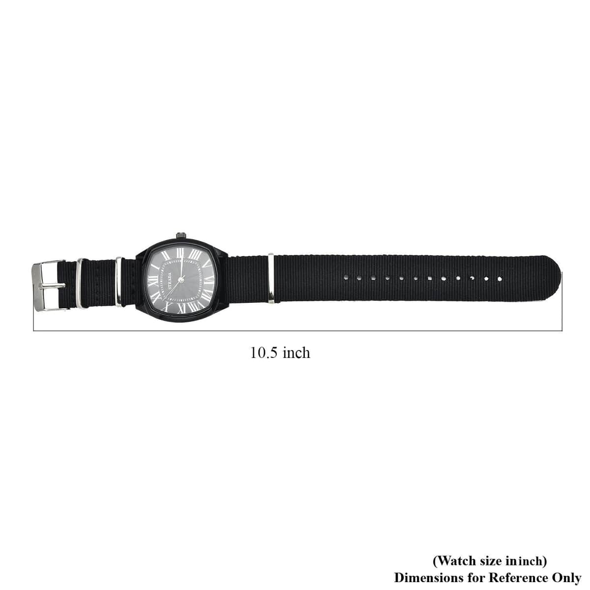 STRADA Japanese Movement Watch with Black Nylon Strap (41.40x39.88mm) (5.25-7.75 In) image number 6