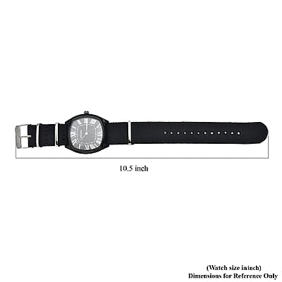 Strada Japanese Movement Watch with Black Nylon Strap (41.40x39.88mm) (5.25-7.75 In)
