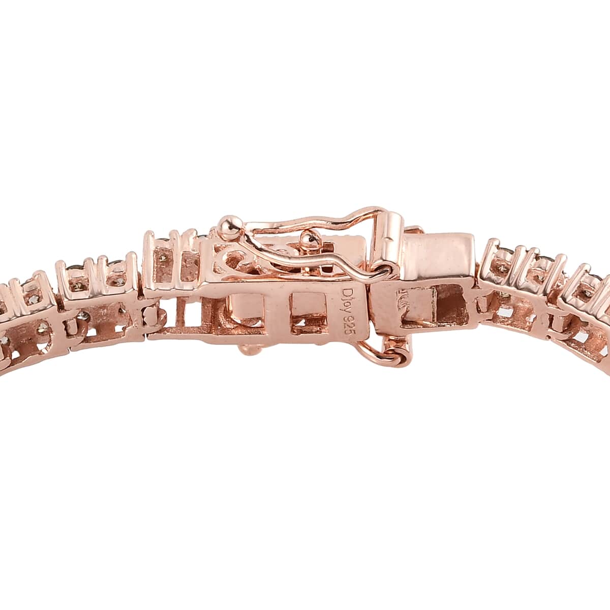 Natural Champagne Diamond Double Row Tennis Bracelet in Vermeil Rose Gold Over Sterling Silver (7.25 In) 5.00 ctw image number 3