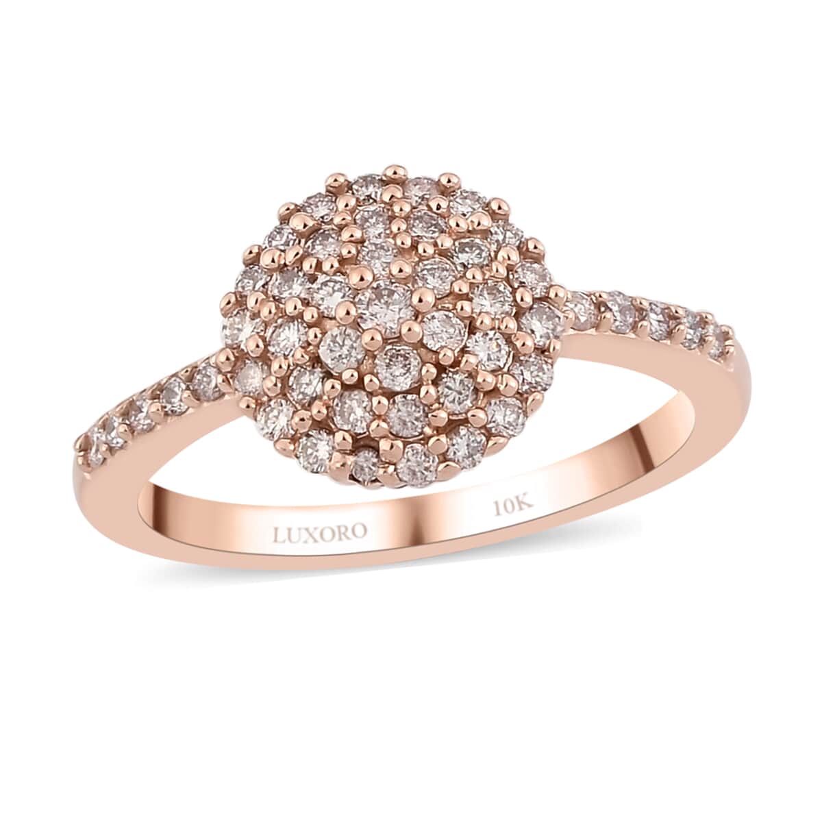 Luxoro SGL Certified 10K Rose Gold I3 Natural Pink Diamond Ring (Size 10.0) 2.80 Grams 0.50 ctw image number 0