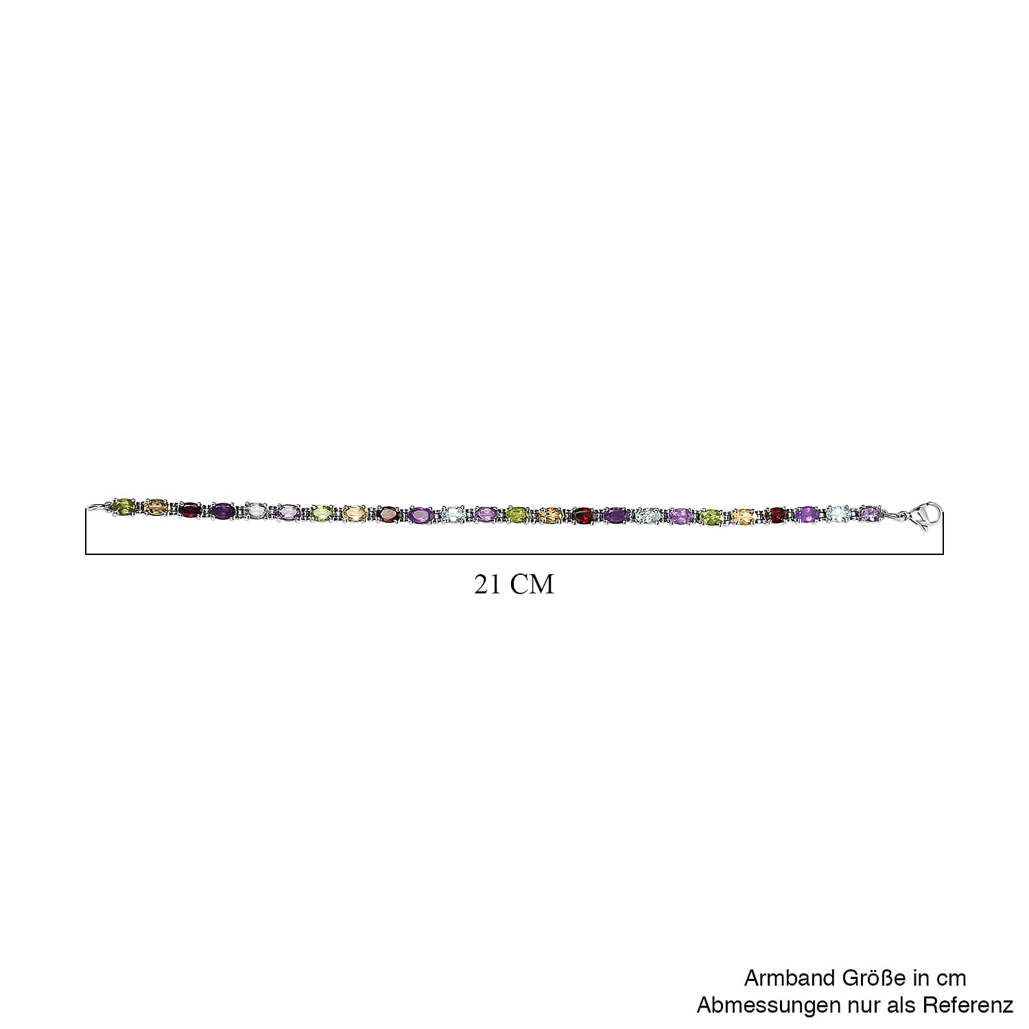 Multi Gemstone 11.85 ctw Bracelet in Stainless Steel (8.00 In)