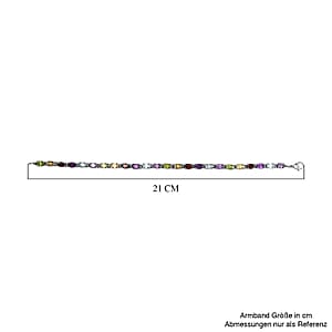 Multi Gemstone 11.85 ctw Bracelet in Stainless Steel (8.00 In)