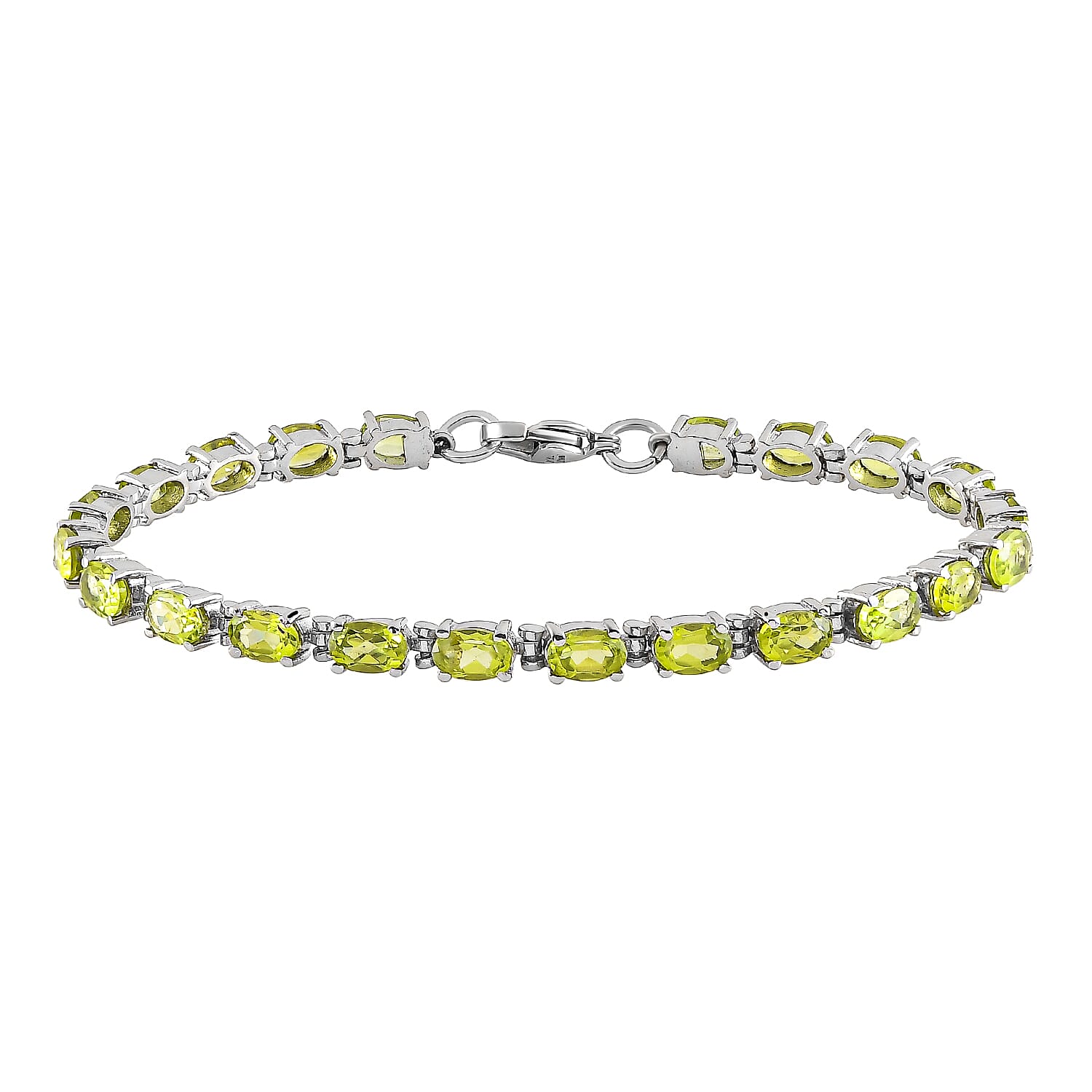 Hebei Peridot 10.35 ctw Bracelet in Stainless Steel (7.50 In)