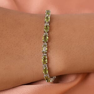Hebei Peridot 10.35 ctw Bracelet in Stainless Steel (7.50 In)