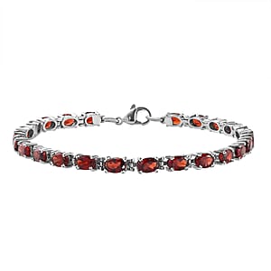 Mozambique Garnet 12.75 ctw Bracelet in Stainless Steel (8.00 In)
