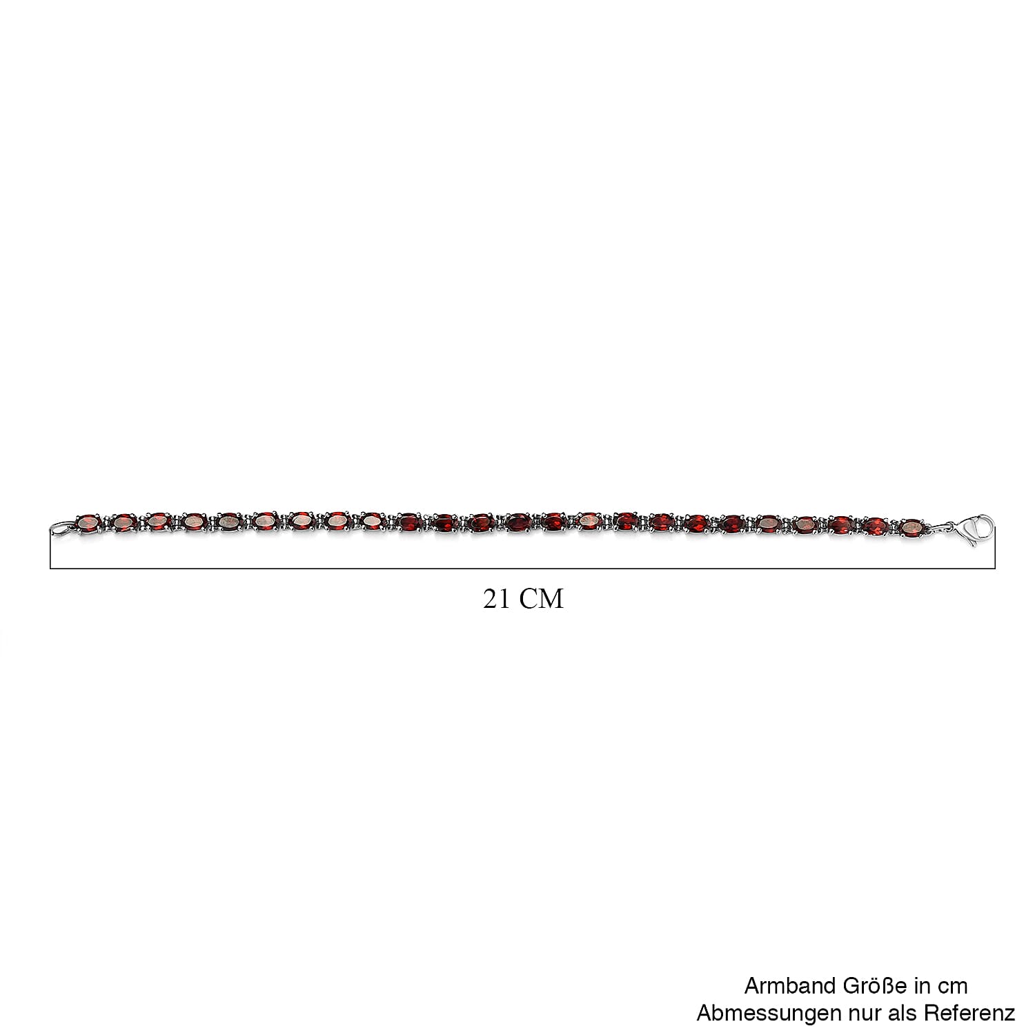 Mozambique Garnet 12.75 ctw Bracelet in Stainless Steel (8.00 In)