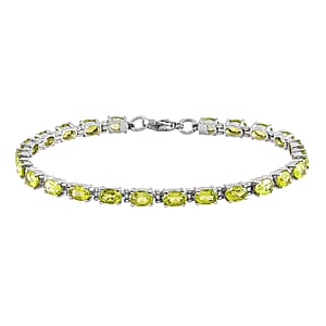 Hebei Peridot 11.30 ctw Bracelet in Stainless Steel (8.00 In)