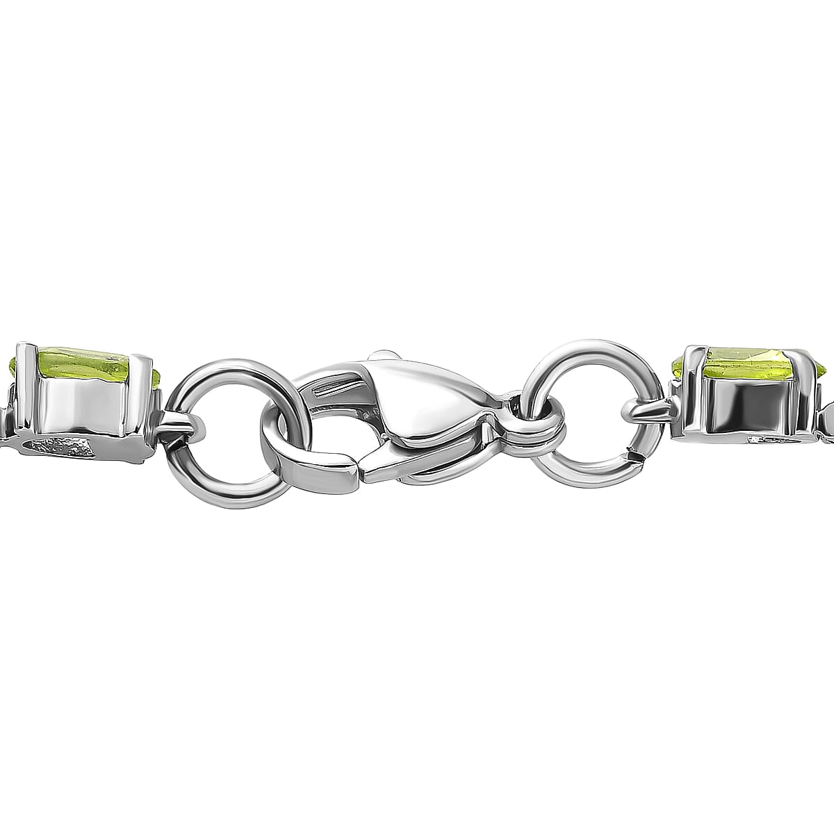 Hebei Peridot 11.30 ctw Bracelet in Stainless Steel (8.00 In) image number 2