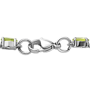 Hebei Peridot 11.30 ctw Bracelet in Stainless Steel (8.00 In)