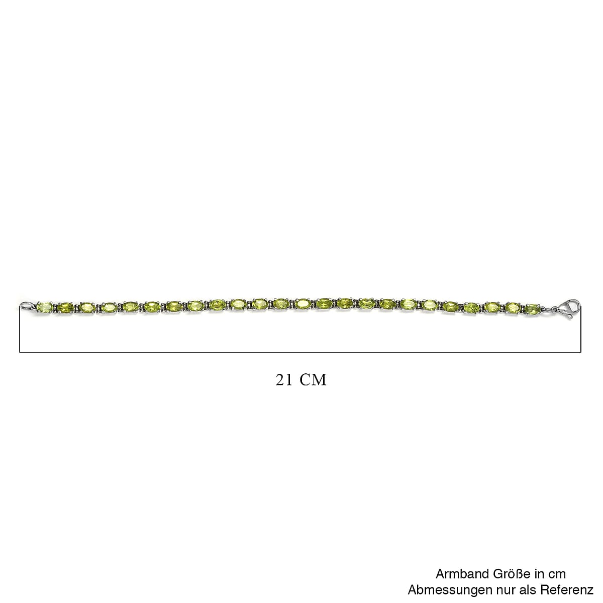 Hebei Peridot 11.30 ctw Bracelet in Stainless Steel (8.00 In) image number 3