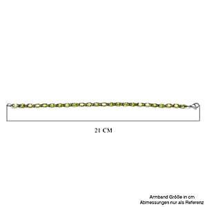 Hebei Peridot 11.30 ctw Bracelet in Stainless Steel (8.00 In)