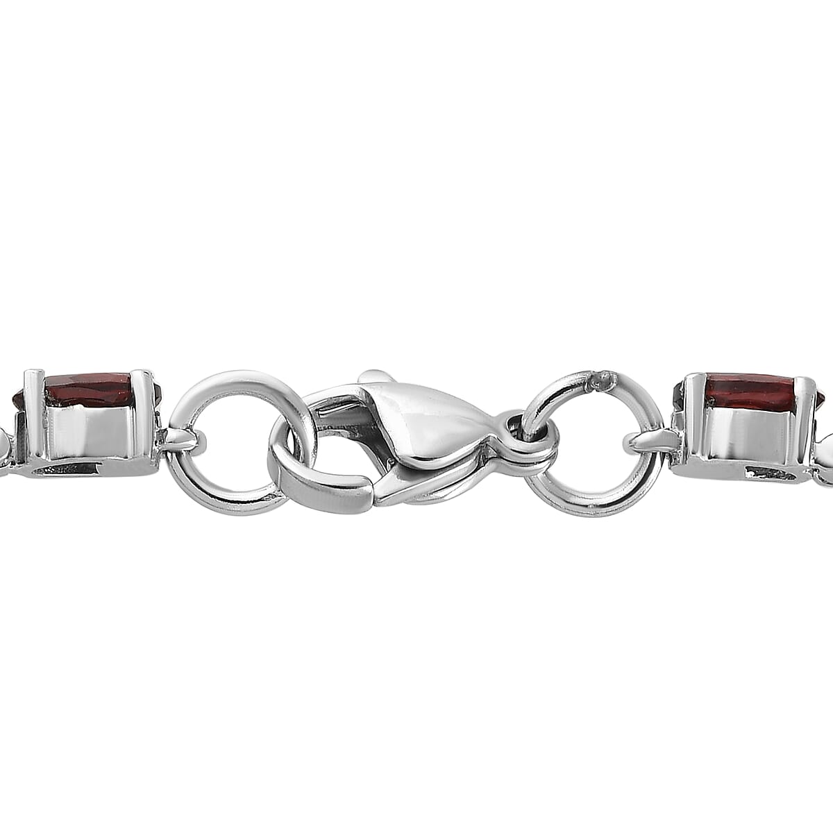Mozambique Garnet 11.65 ctw Bracelet in Stainless Steel (7.50 In) image number 1