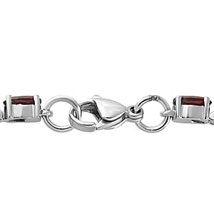 Mozambique Garnet 11.65 ctw Bracelet in Stainless Steel (7.50 In)