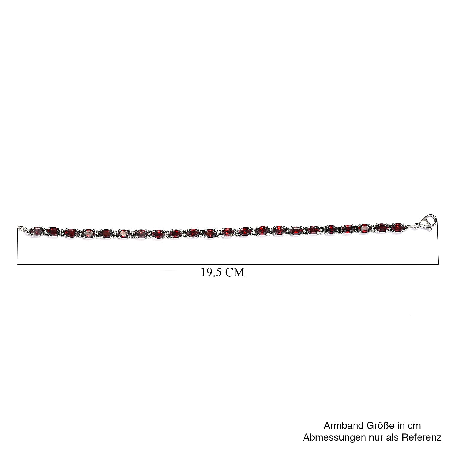 Mozambique Garnet 11.65 ctw Bracelet in Stainless Steel (7.50 In)