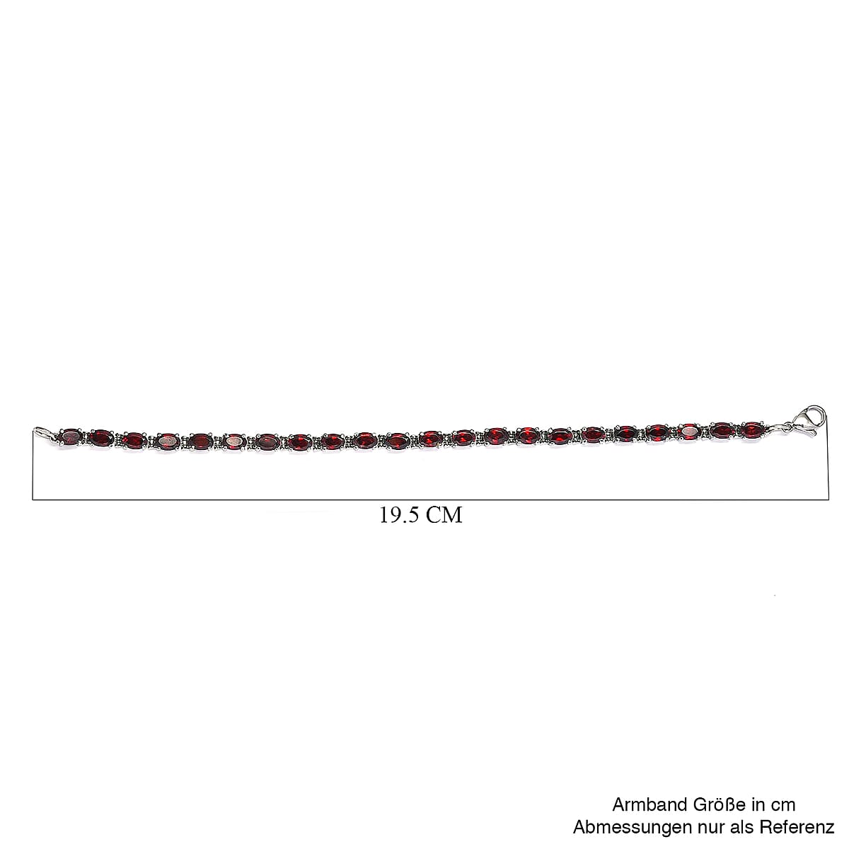 Mozambique Garnet 11.65 ctw Bracelet in Stainless Steel (7.50 In) image number 2