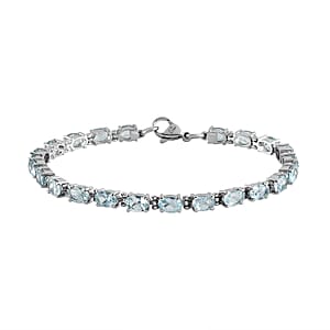 Sky Blue Topaz 12.90 ctw Bracelet in Stainless Steel (7.50 In)