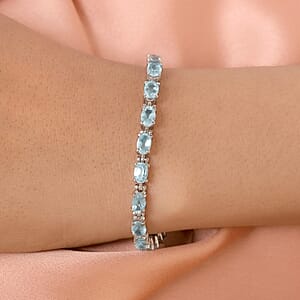 Sky Blue Topaz 12.90 ctw Bracelet in Stainless Steel (7.50 In)