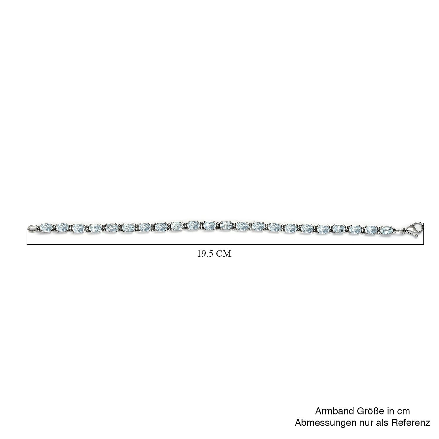 Sky Blue Topaz 12.90 ctw Bracelet in Stainless Steel (7.50 In)