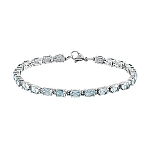 Sky Blue Topaz 14.10 ctw Bracelet in Stainless Steel (8.00 In)
