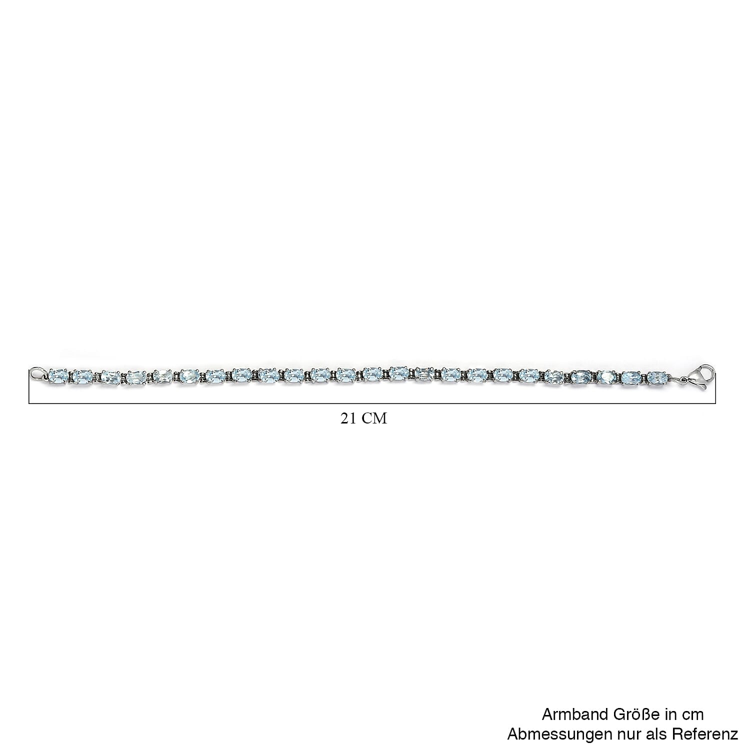 Sky Blue Topaz 14.10 ctw Bracelet in Stainless Steel (8.00 In)