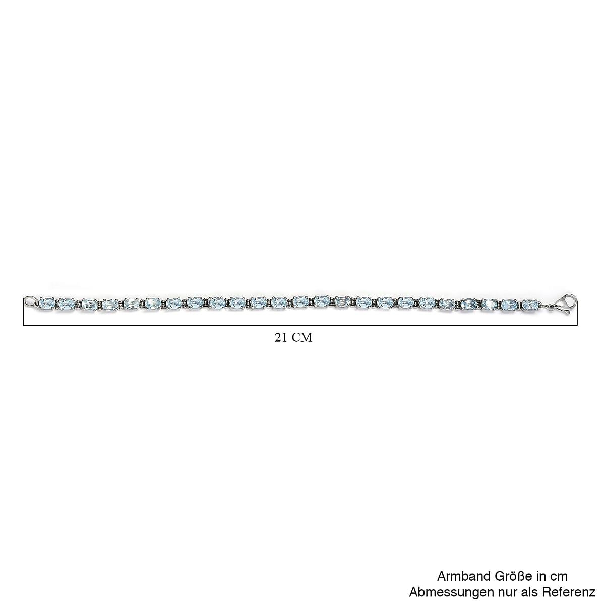 Sky Blue Topaz 14.10 ctw Bracelet in Stainless Steel (8.00 In) image number 2