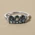 LUXORO 10K White Gold AAA Natural Parti Sapphire and Diamond 3 Stone Ring (Size 6.0) 1.75 ctw image number 1
