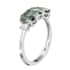 LUXORO 10K White Gold AAA Natural Parti Sapphire and Diamond 3 Stone Ring (Size 6.0) 1.75 ctw image number 3