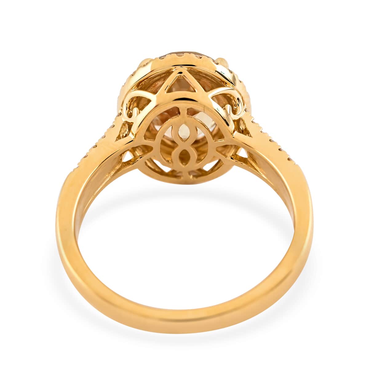 Certified Iliana 18K Yellow Gold AAA Turkizite and G-H SI Diamond Halo Ring (Size 10.0) 3.30 ctw image number 4