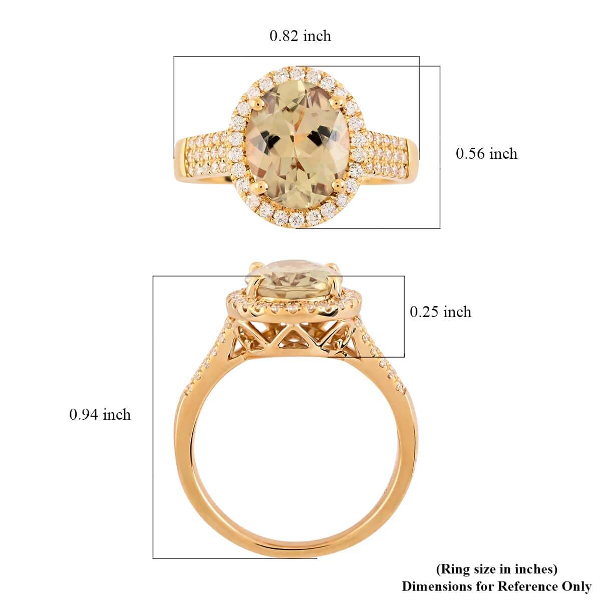 Certified & Appraised ILIANA 18K Yellow Gold AAA Turkizite and G-H SI Diamond Halo Ring 5.15 Grams 3.30 ctw image number 5