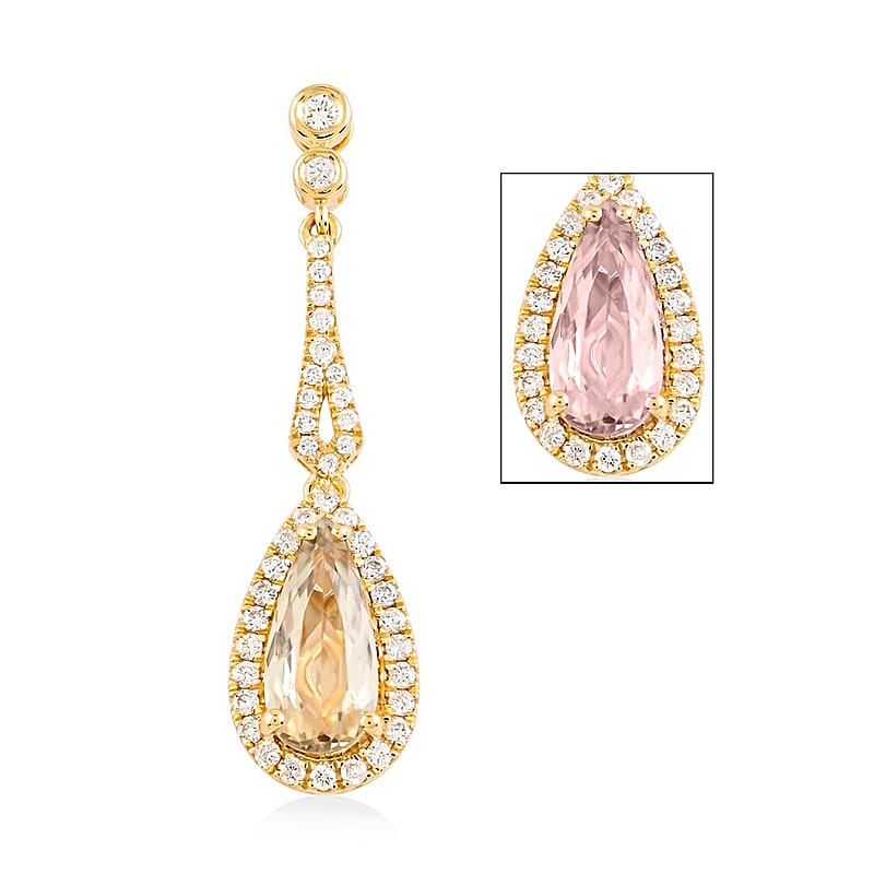 Certified and Appraised Iliana 18K Yellow Gold AAA Turkizite and G-H SI Diamond Pendant without Chain 1.75 ctw