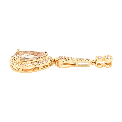 Certified and Appraised Iliana 18K Yellow Gold AAA Turkizite and G-H SI Diamond Pendant without Chain 1.75 ctw