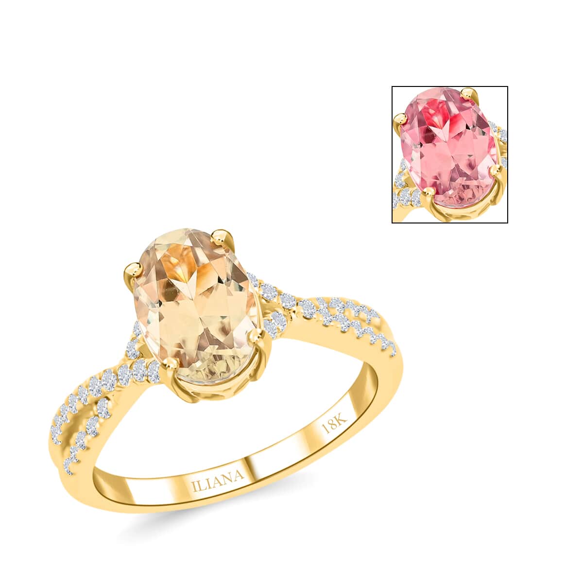 Certified & Appraised ILIANA 18K Yellow Gold AAA Turkizite and G-H SI Diamond Ring 3.5 Grams 1.85 ctw image number 0