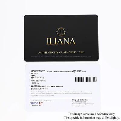 Certified and Appraised Iliana AAA Turkizite and G-H SI Diamond 1.85 ctw Ring in 18K Yellow Gold (Size 6.0)