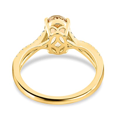 Certified and Appraised Iliana 18K Yellow Gold AAA Turkizite and G-H SI Diamond Ring (Size 9.0) 1.85 ctw