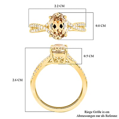 Certified and Appraised Iliana 18K Yellow Gold AAA Turkizite and G-H SI Diamond Ring (Size 9.0) 1.85 ctw