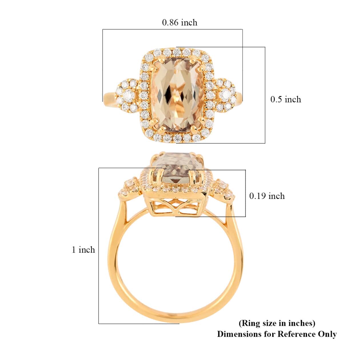 Certified & Appraised ILIANA 18K Yellow Gold AAA Turkizite and G-H SI Diamond Halo Ring 4.15 Grams 3.25 ctw image number 5
