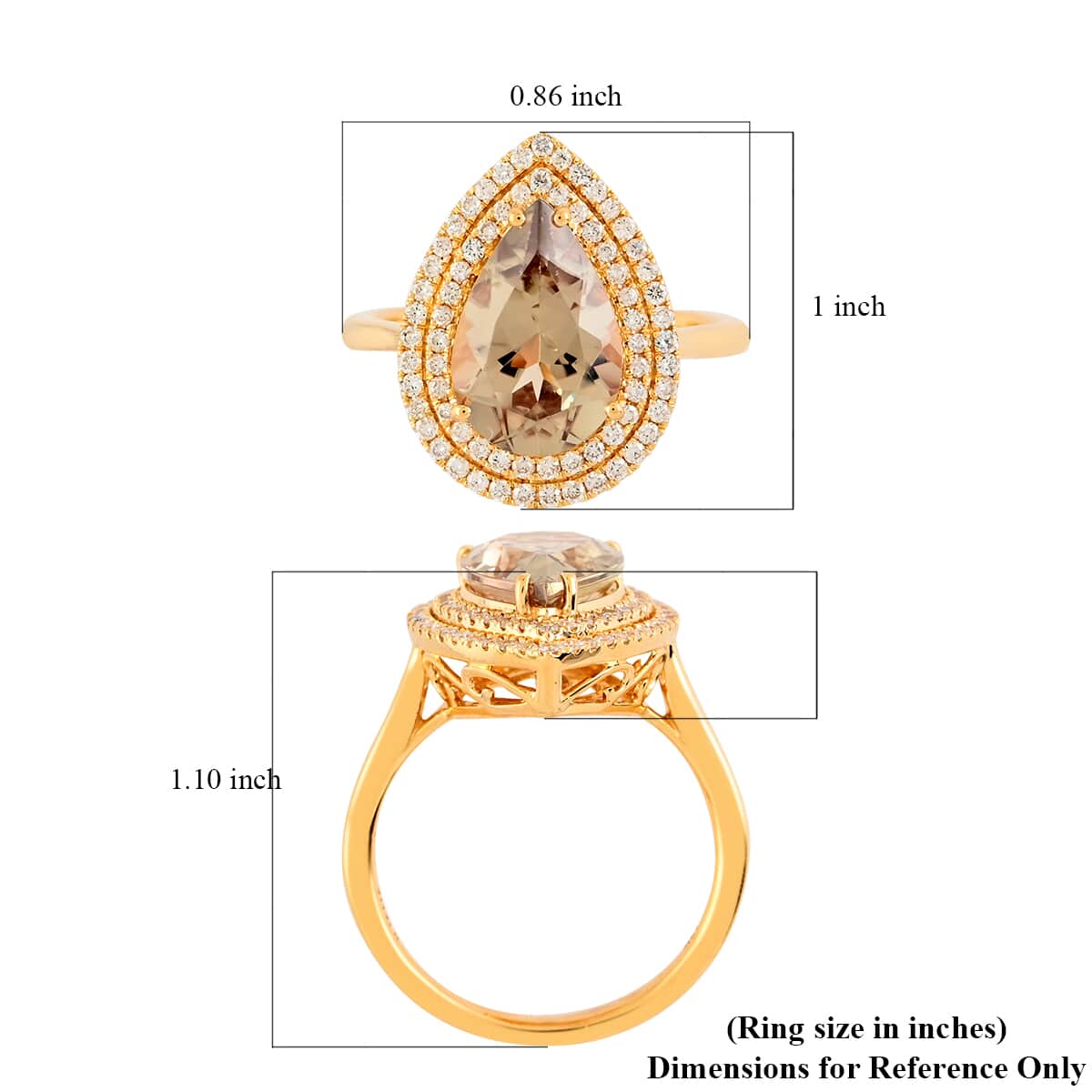 Certified Iliana 18K Yellow Gold AAA Turkizite and G-H SI Diamond Double Halo Ring (Size 7.0) 4.60 Grams 3.20 ctw image number 5