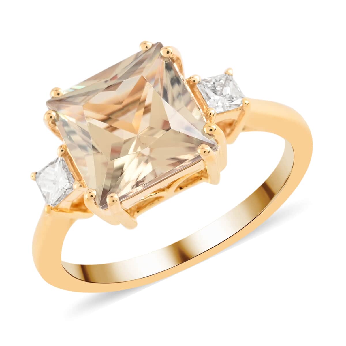 Certified & Appraised ILIANA 18K Yellow Gold AAA Turkizite and G-H SI Diamond Ring (Size 10.0) 3.75 Grams 3.00 ctw image number 0