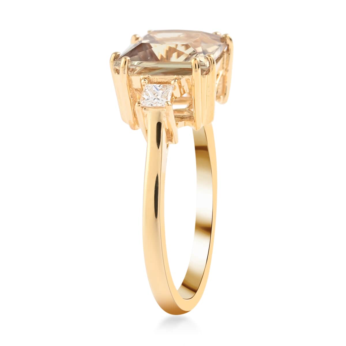 Certified & Appraised ILIANA 18K Yellow Gold AAA Turkizite and G-H SI Diamond Ring 3.75 Grams 3.00 ctw image number 3