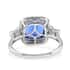 Certified Rhapsody 950 Platinum AAAA Tanzanite and E-F VS Diamond Halo Ring (Size 7.0) 5.90 Grams 3.70 ctw image number 4
