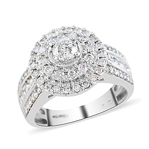 NY Closeout G-H I1-I2 Diamond 1.25 ctw Ring in 10K White Gold (Size 6.0) 5 Grams 