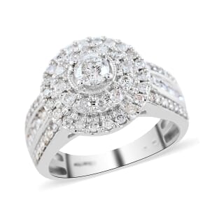 NY Closeout 10K White Gold G-H I1-I2 Diamond Ring (Size 7.0) 5 Grams 1.25 ctw